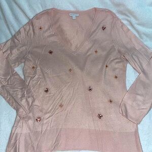 Blush Pink Embellished Sweater